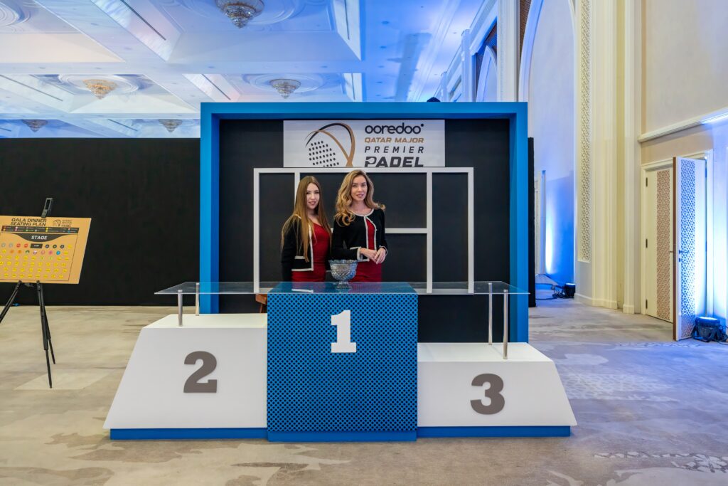 branded gala dinner reception desk