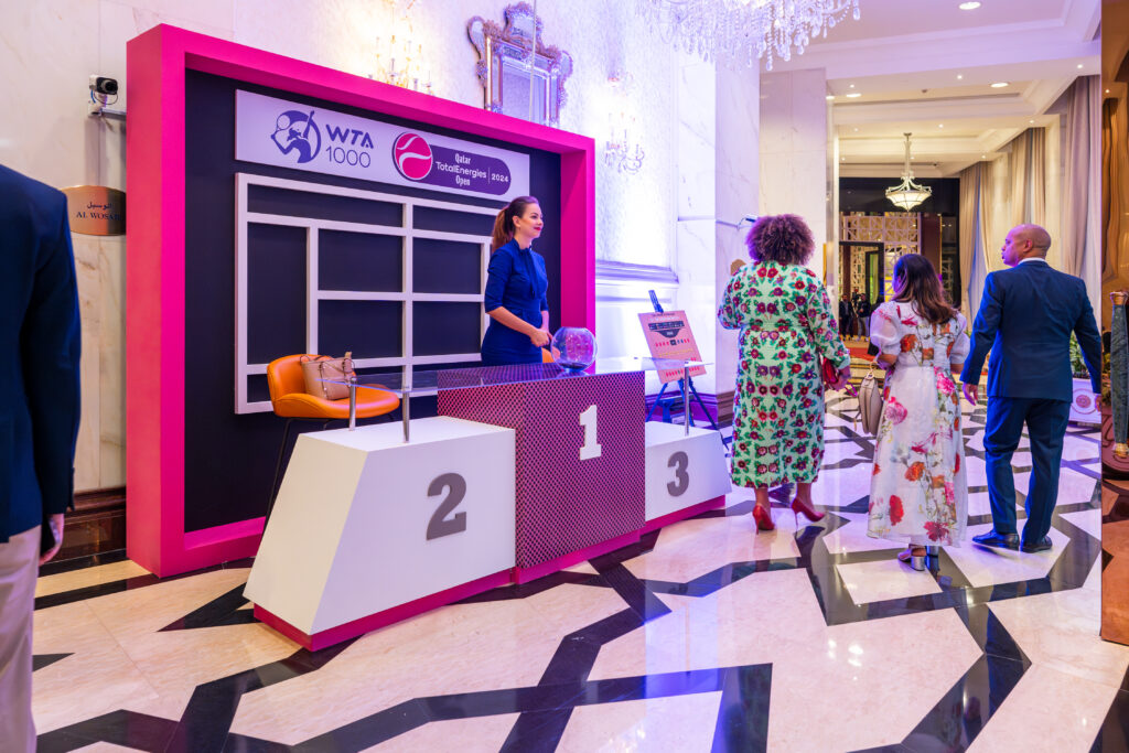 branded gala dinner reception desk